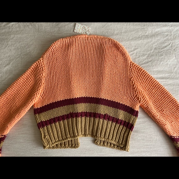 NWT Free People Glow For It Color Block Cardigan - Picture 5 of 7